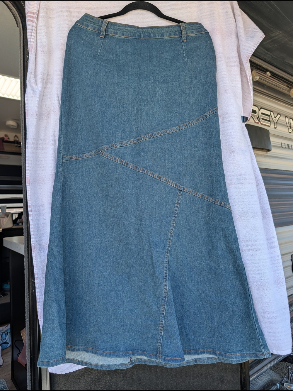 Classic Blue Denim A-Line Skirt
